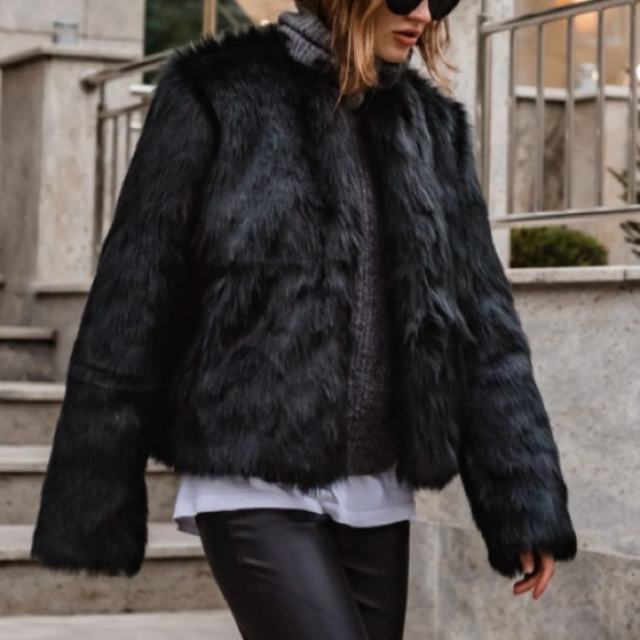 Vintage | The Must Have Classic Black Rabbit Fur Coat - Picture 14 of 16